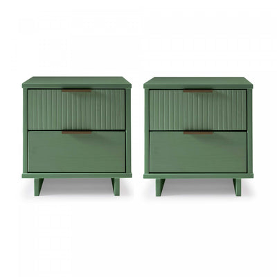 Granville Modern 18" Nightstand in Sage Green (2-Drawer) - Set of 2 | Table de nuit Granville Moderne 18" en vert sauge (2 tiroirs) - Lot de 2