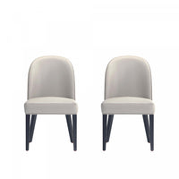 Hillman Modern Wood Upholstered Dining Chair in Light Gray - Set of 2