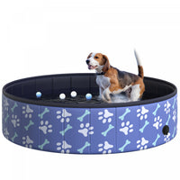 Pawhut Folding Dog Pool Portable Pet Kiddie Swimming Pool, Outdoor/indoor Puppy Bath Tub With Nonsli