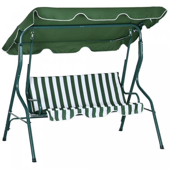 Outsunny 3-seat Patio Swing, Outdoor Swing With Adjustable Canopy