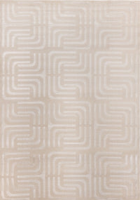 Leonardo Cream Beige Oriental Trellis Pattern Rug, 7'10 x 10'6