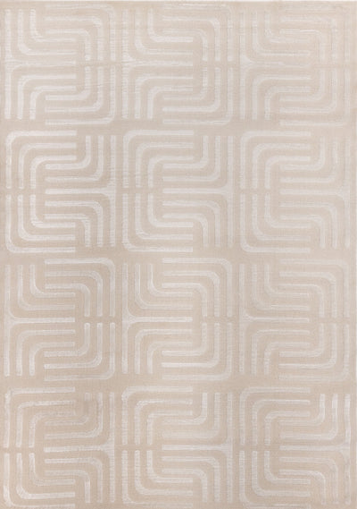 Leonardo Cream Beige Oriental Trellis Pattern Rug, 7'10 x 10'6" Indoor Area Rug | Tapis a motifs de treillis orientaux creme beige Leonardo, 7'10" x 10'6"