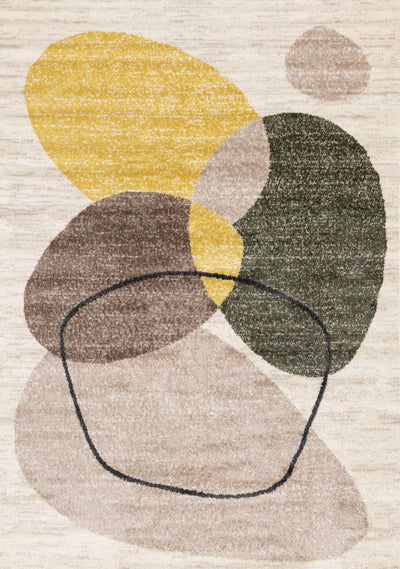 Marley Green Yellow Taupe Geometric Area Rug - 5'3" x 7'7"|Carpette Marley verte, jaune et taupe à motif géométrique - 5 pi 3 po x 7 pi 7 po