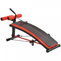 Soozier Sit Up Bench, Workout Bench Abdominal Trainer With Resistance Bands And Reverse Crunch Handl