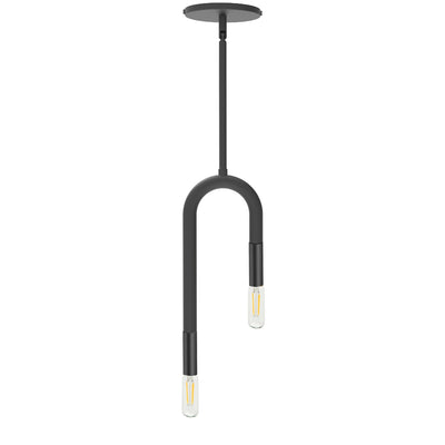Dainolite Wand 2 Light Pendant Matte Black Lamp|Luminaire suspendu Wand de Dainolite avec fini noir mat et 2 ampoules