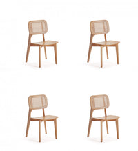 Versailles Industry Chic Wood Dining Chair in Natural - Set of 4 