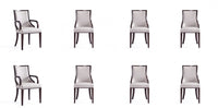 Grand Traditional 8-Piece Dining Chair Set in Light Gray 