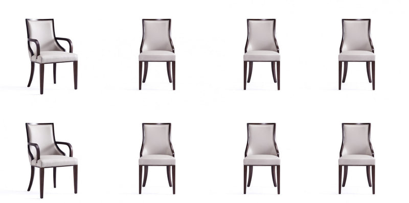 Grand Traditional 8-Piece Dining Chair Set in Light Gray