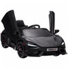 Qaba Mclaren 765lt Licensed 12v Powered Ride-On Car, Battery Powered Kids Electric Car With Scissor Doors, Transport Wheels, Remote Control, Slow Start, Led Lights, Music Horn, Black