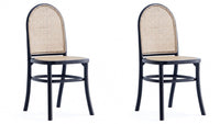 Manhattan Comfort Set of 2 Paragon Dining Chairs - Black Cane