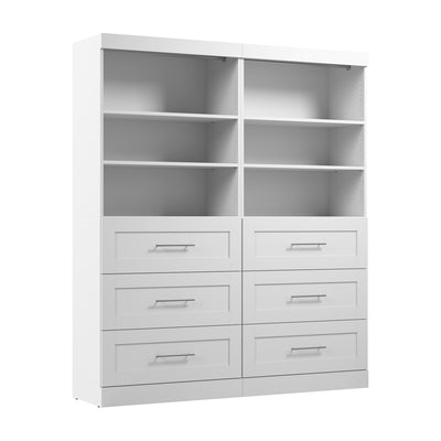 Bestar Pur 72 W Closet Organizer with Drawers - White|Organisateur de garde-robe Pur de Bestar de 72 po (L) avec tiroirs - blanc