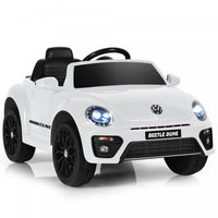 Costway 12v Kids Ride On Car Licensed Volkswagen Beetle W/ Remote Control & Music White