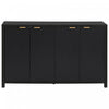 Ted 55\" Fluted Buffet Cabinet With Storage And Adjustable Shelves - Black
