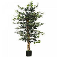 HOMCOM 4.3FT Artificial Ficus Tree for Indoor Decoration