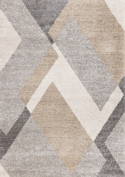 Maverick White Beige Grey Modern Plush Area Rug - 5'3" x 7'7"|Carpette moelleuse moderne Maverick blanche, beige et grise - 5 pi 3 po x 7 pi 7 po