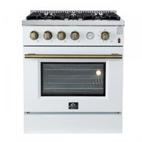 Forno Marco 30-inch Gas Range White 4.32 cu.ft - FFSGS6277-30WHT 