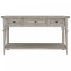 Sabina Solid Wood Console Table With 3 Drawers And Shelf - Grey Wash