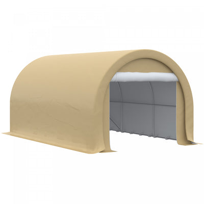 Outsunny 10' X 16' Carport Storage Tent Anti-uv Pe Portable Garage, Beige|Outsunny 10' X 16' Carport Storage Tent Anti-uv Pe Portable Garage, Beige