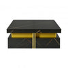 Marcia 43.3\" Square Engineered Wood Coffee Table With Storage Drawers, Black