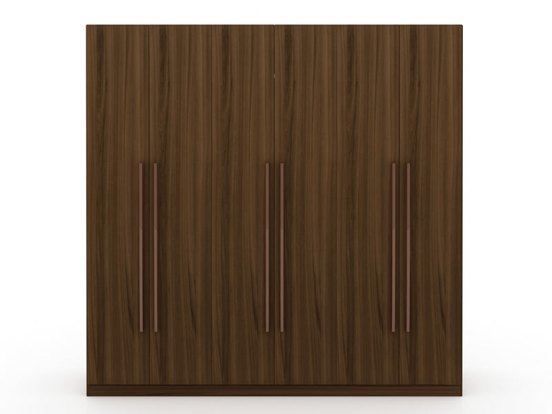 Gramercy Contemporary Modern 82\" Wardrobe Closet in Chestnut Brown