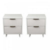 Granville Modern 18\" Nightstand in White (2-Drawer) - Set of 2