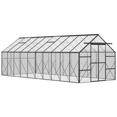 Outsunny Polycarbonate Greenhouse Kit With Vent Rain Gutter Door, Black|Outsunny Serre En Polycarbonate Avec Porte, Gouttiere, Aeration, Noir