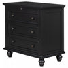 U_Style 27.6 Inch Painted Nightstand with Pull-Out Tray and 3 Drawers, Black | U_Style Table de Nuit Peinte 27.6 po avec Tiroir Coulissant et 3 Tiroirs, Noir