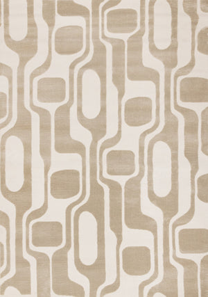 Leopold Modern Mid-Century Beige Cream Area Rug - 6'7