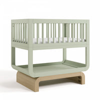 Storkcraft Santorini Deluxe 3-in-1 Convertible Bassinet - Sage/Driftwood Crib