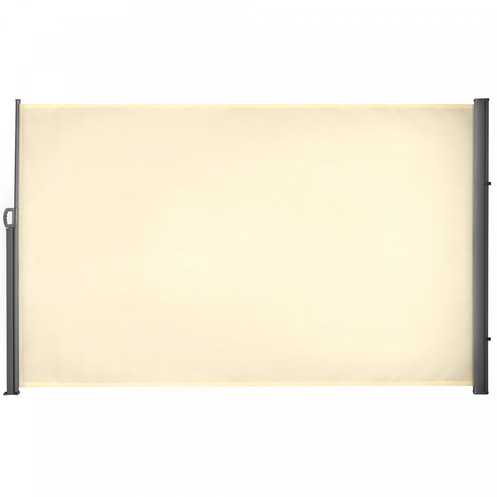 Outsunny 118\" X 71\" Retractable Side Awning Folding Privacy Screen Cream