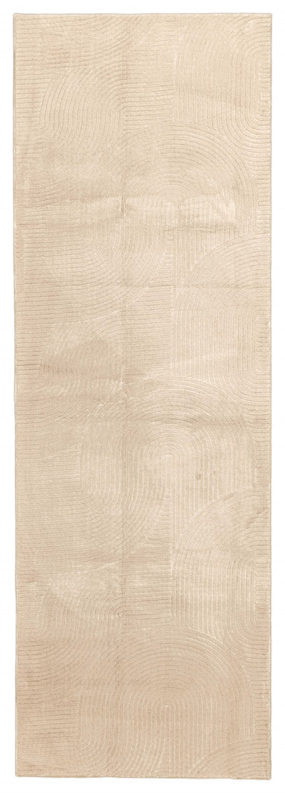 Elion Contemporary Beige Washable Rug 2'8" x 8'0" Indoor Area Rug | Tapis Lavable/Contemporain Elion 2'8" x 8'0" en Beige