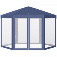 Outsunny Φ13' Hexagon Party Tent Patio Gazebo Outdoor Activity Event Canopy Quick Sun Shelter Pavili