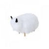 Julius Upholstered Wood Yak Footstool Ottoman, White