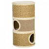Pawhut Cat Condo 3 Story Three Holes With Sisal Seaweed Scratching Cover Surface, Cat Tower For Indoor Cats, 15