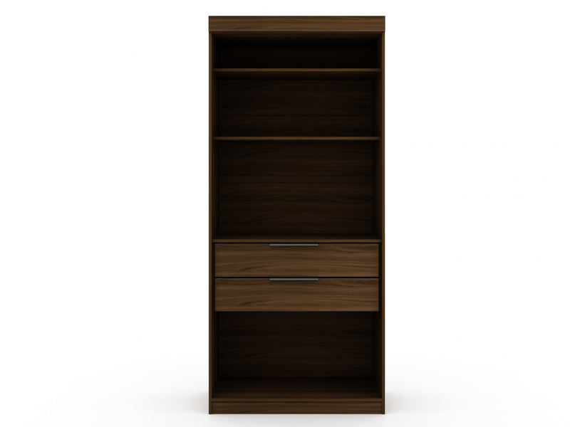 Mulberry Contemporary Modern 36\" Wardrobe Closet in Chestnut Brown
