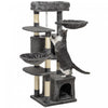 Pawhut 52.5\" Cat Tree, Cat Tower For Indoor Cats With Scratching Posts, Cat Condos, Bed, Platforms, Hammocks, Cat Activity Center, Dark Grey