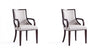 Grand Traditional Wood Upholstered Armchair in Light Gray - Set of 2 Dining Chair