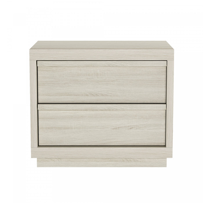 Navis Contemporary 26\" Nightstand in Whitewashed Oak (2-Drawer)