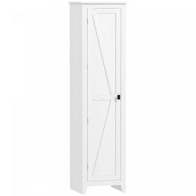 HOMCOM 67" Kitchen Pantry, Storage Cabinet with Barn Door, White