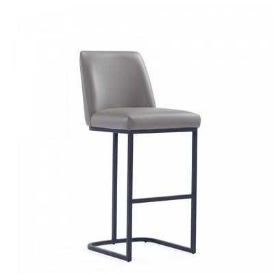 Serena Modern Metal Upholstered Barstool in Taupe Bar Stool | Tabouret de bar moderne en metal et tissu Serena, coloris taupe
