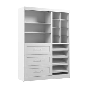 Bestar Pur 61 W Closet Shoe Organizer System - White