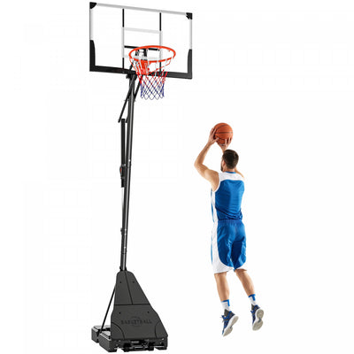 Soozier Portable Basketball Hoop Basketball Goal Height Adjustable 8-10 Ft