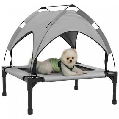 Pawhut Elevated Dog Bed With Canopy, Cooling Dog Cot Bed For Camping, Portable Raised Pet Cot With W|Pawhut Lit Sureleve Pour Chien Avec Auvent, Lit Rafraichissant , Lit Sureleve Portable Avec Maille R