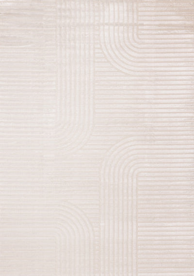 Leonardo White Grey Modern Lines Area Rug - 5'3" x 7'7"|Carpette Leonardo blanche et grise à motif de rayures modernes - 5 pi 3 po x 7 pi 7 po