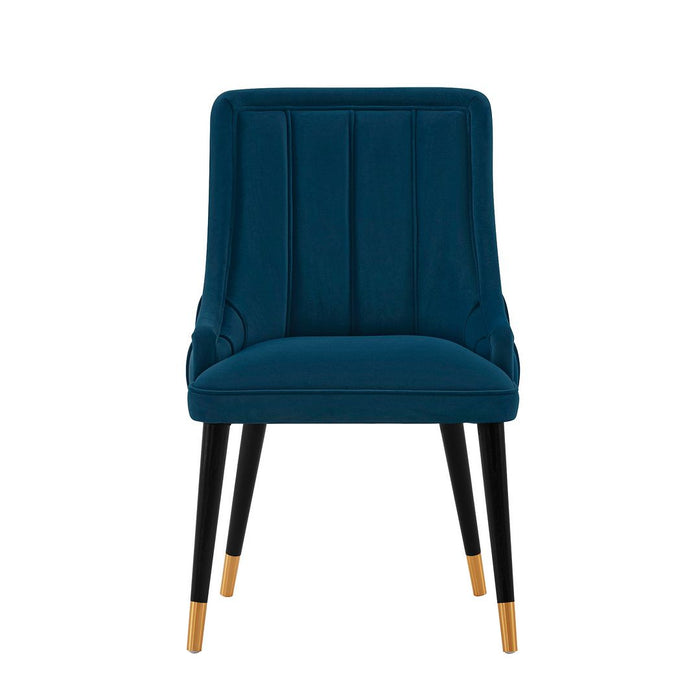 Manhattan Comfort Modern Eda Velvet Dining Chair - Midnight Blue