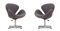Raspberry Modern Upholstered Swivel Lounge Chair in Gray - Set of 2 Accent Chair