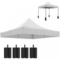 Outsunny 10' X 10' Pop Up Canopy Replacement Top With Weight Bags, White