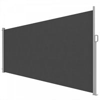 Outsunny Retractable Side Awning, Outdoor Privacy Screen, Dark Grey