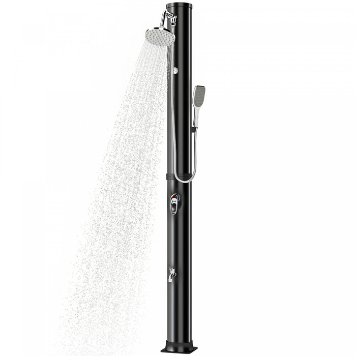 Outsunny 10.6 Gal Solar Heated Shower, 7.2 FT Freestanding Outdoor Shower