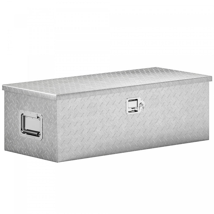 HOMCOM 30 Inch Truck Bed Tool Box, Heavy Duty Aluminum Trailer Tongue Box